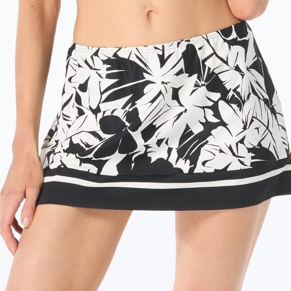 MICHAEL Michael Kors Majesty Palm Cover Up skirt black white - XS - Picture 1 of 10